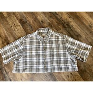Duluth Trading Co. Earthtone Plaid Hemp/Organic Cotton Button Up Men's XL